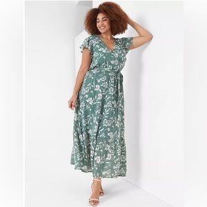 Lane Bryant Cap Flutter Sleeve Surplice Tiered